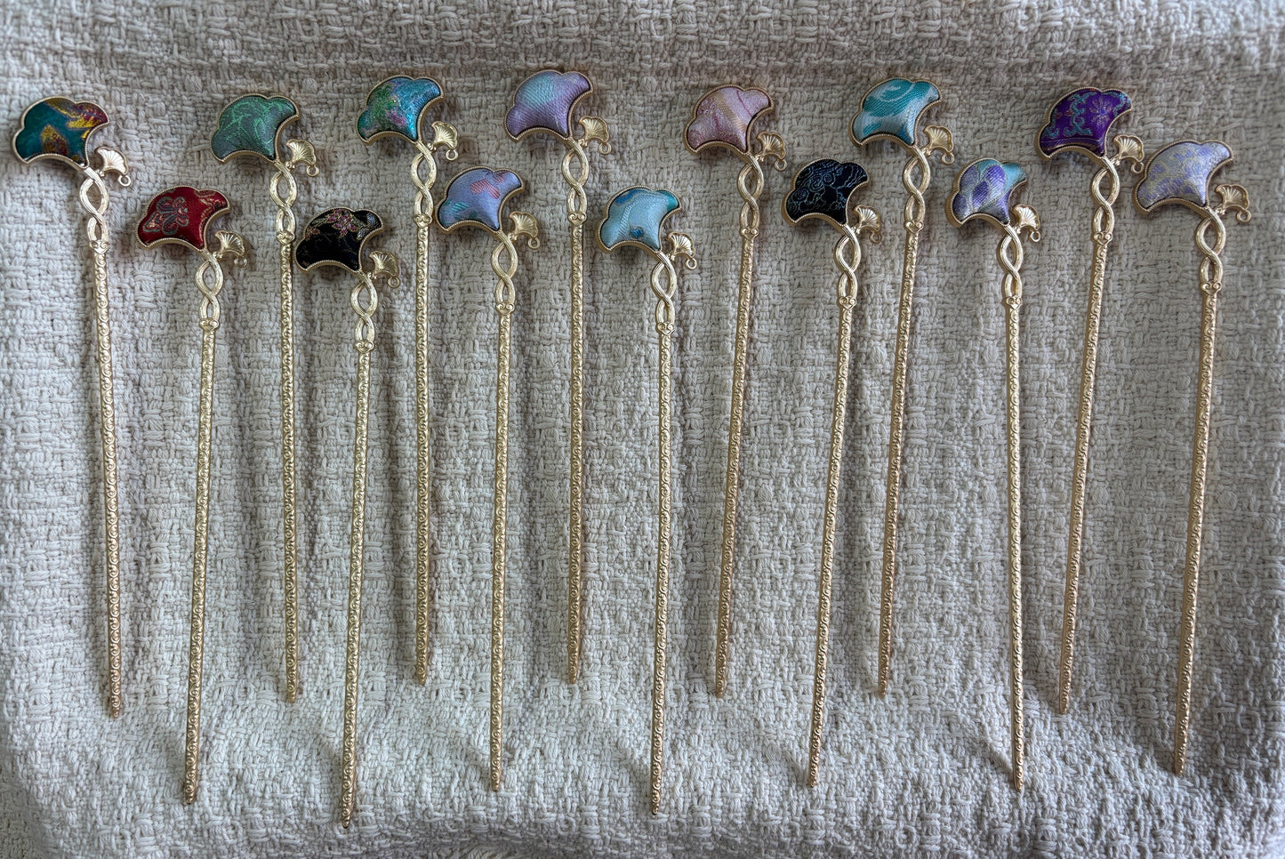 JOFAE Kyoto handmade ginkgo hair stick with intricate design, symbolizing longevity and good fortune, displayed on a neutral background.
