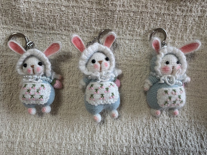 Moon Rabbit Lucky Charm – Kyoto Inspired Handmade Amigurumi – Symbol of Peace, Protection and Gentle Luck – One of a Kind Artisan Crochet Piece