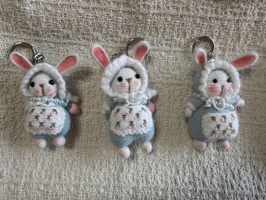 Moon Rabbit Lucky Charm – Kyoto Inspired Handmade Amigurumi – Symbol of Peace, Protection and Gentle Luck – One of a Kind Artisan Crochet Piece