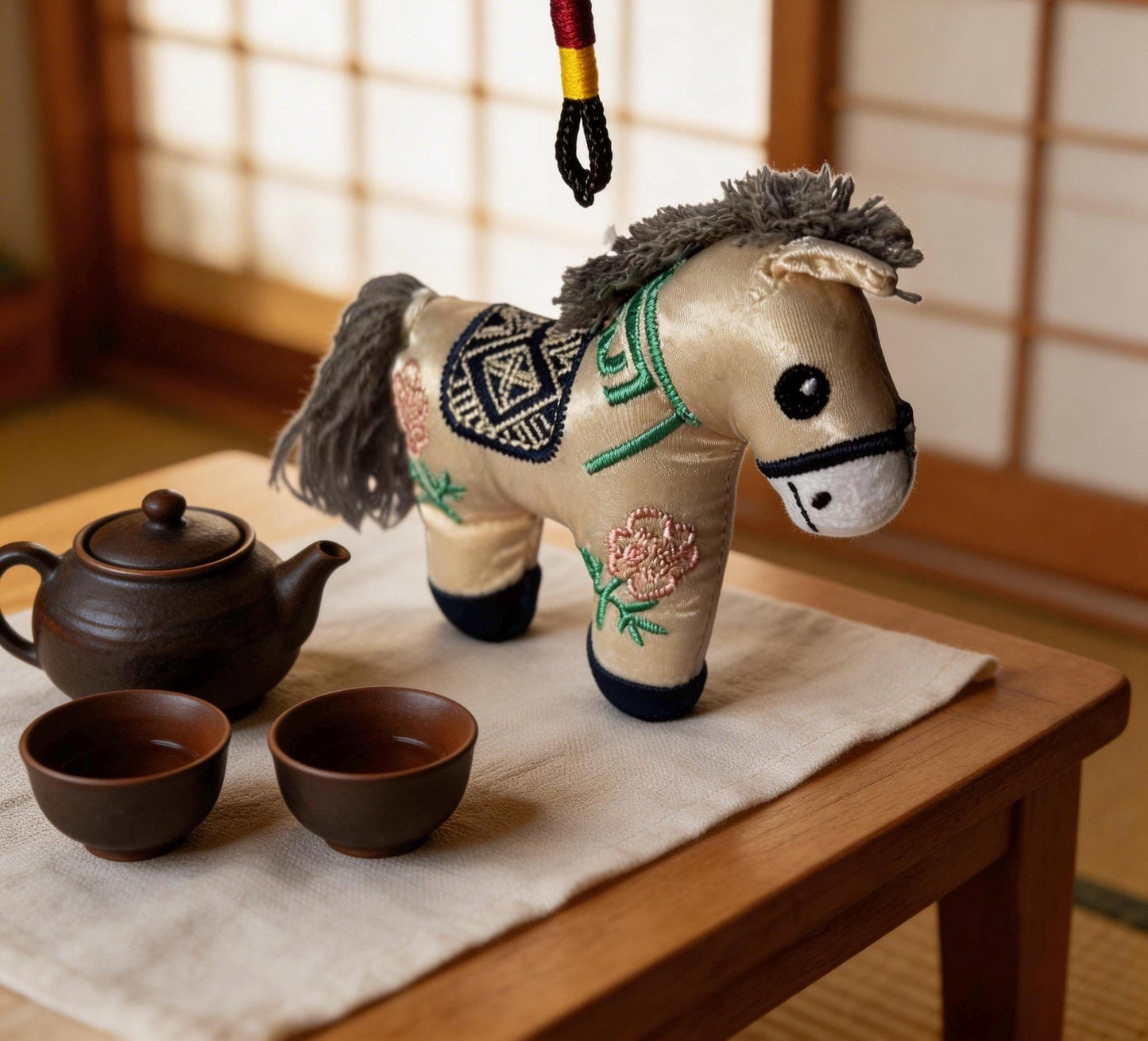 開運馬お守り（青） – 京都着想の手作りお守り – 旅行安全・道中安全・旅のお守り – 日本の伝統工芸