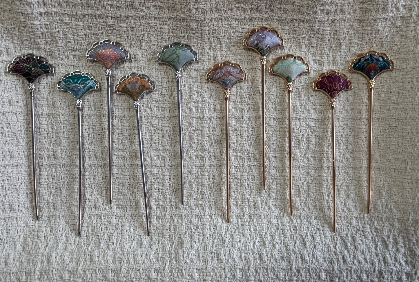 JOFAE Kyoto handmade mini fan hair pin with intricate design, perfect as a small gift or decorative hair accessory.