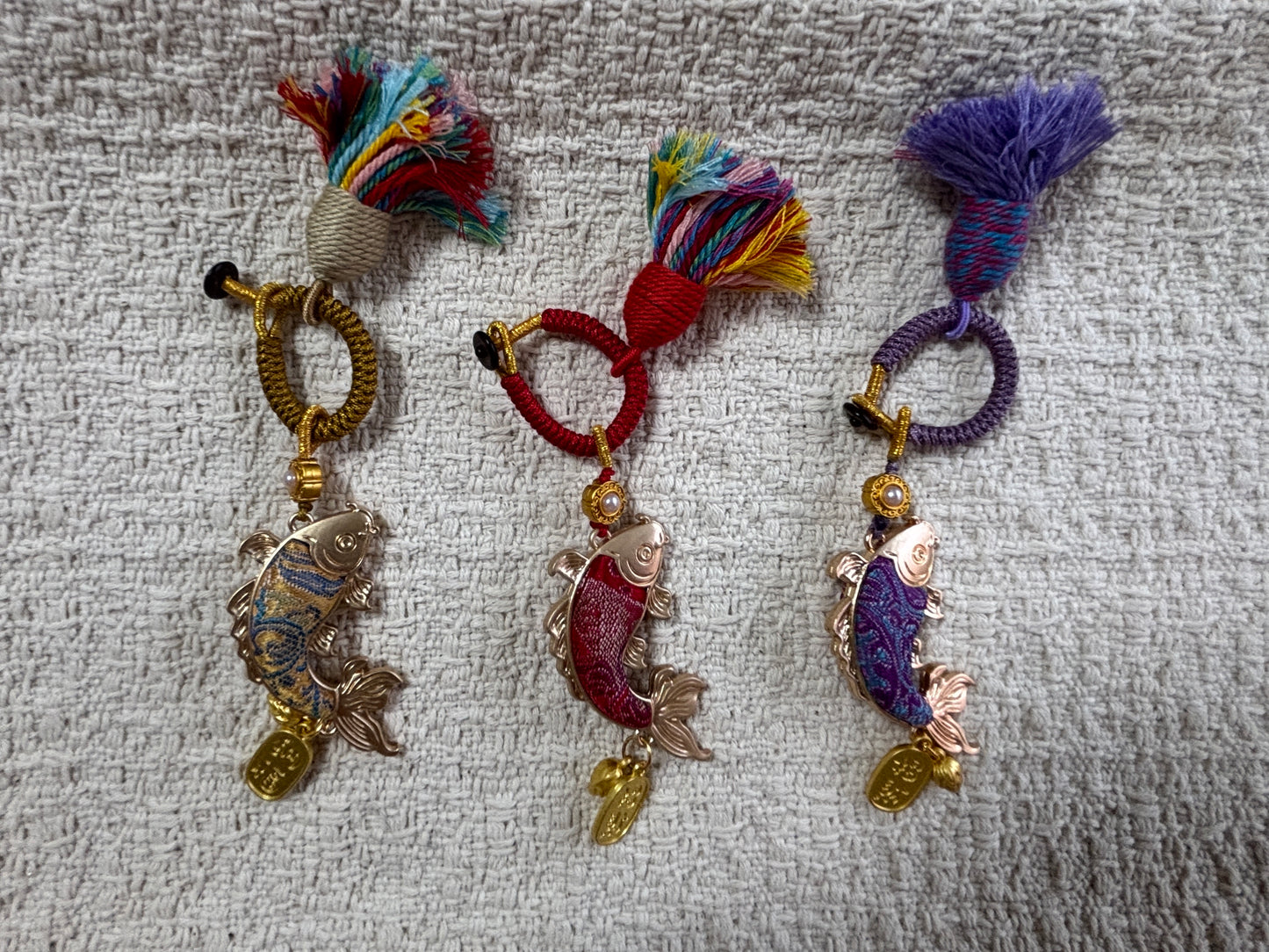 JOFAE Handmade Koi Fish Lucky Charm – Kyoto Prosperity & Success Bag Charm | Japanese Fortune Keychain