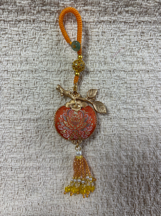 JOFAE Handmade Golden Persimmon Charm – Kyoto Wealth & Happiness Talisman | Japanese Lucky Ornament