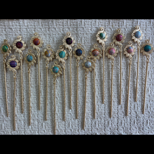 JOFAE Kyoto handmade phoenix feather hair stick featuring intricate design, symbolizing luck and renewal, perfect for elegant hair styling.