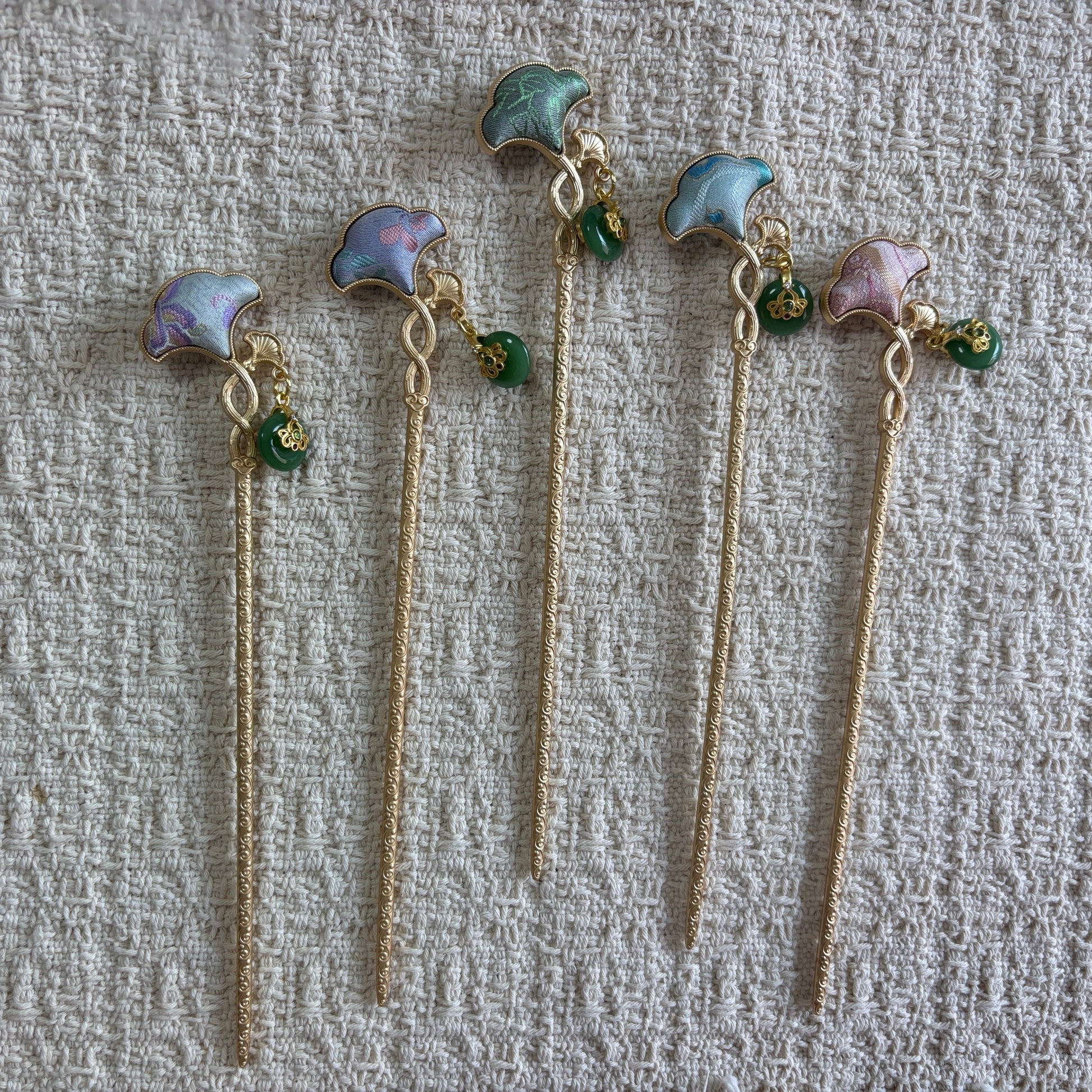JOFAE Kyoto handmade Ginkgo hair stick featuring intricate design, symbolizing longevity and good fortune, displayed on a neutral background.