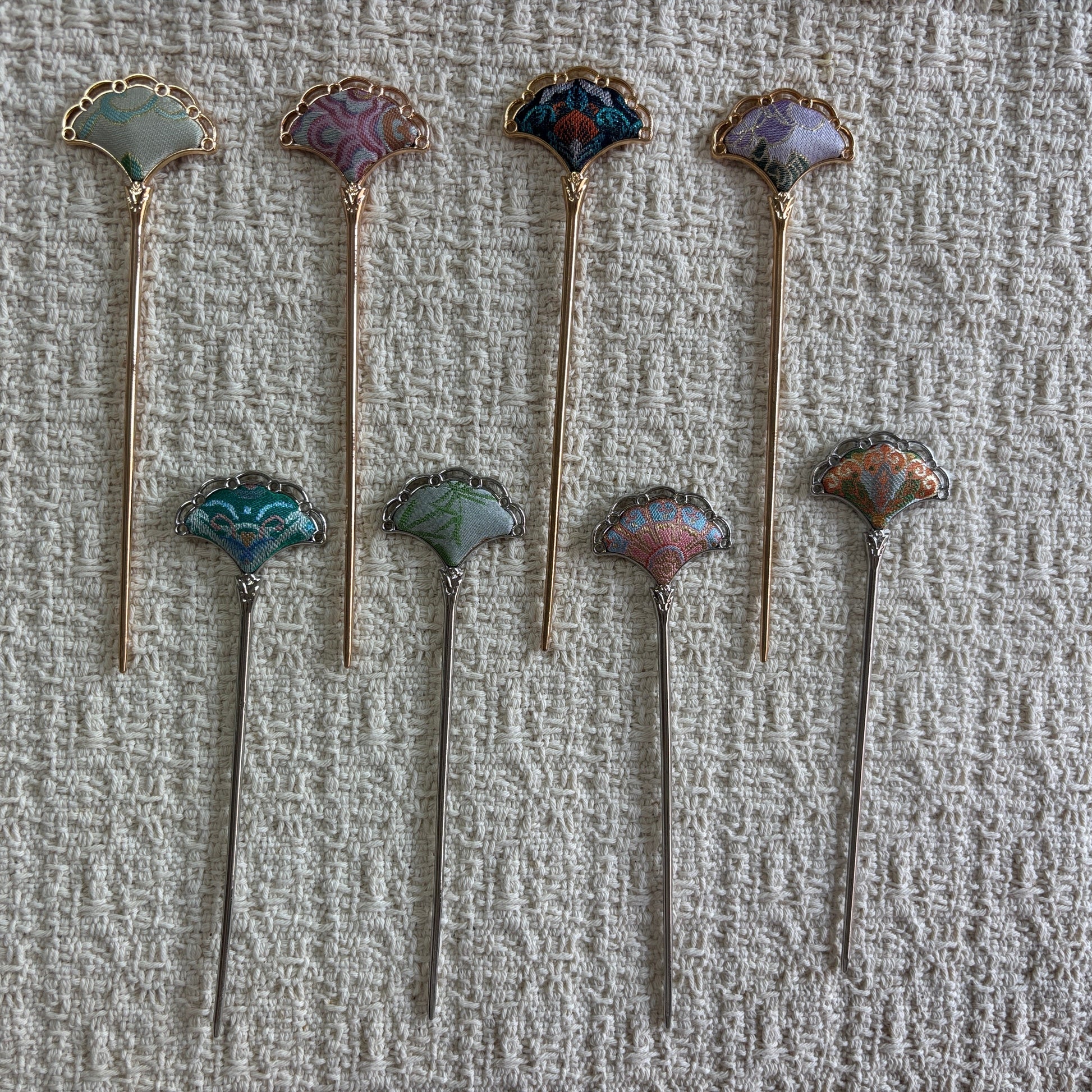 JOFAE Kyoto handmade mini fan hair pin with colorful floral design, perfect as a small, charming gift accessory.