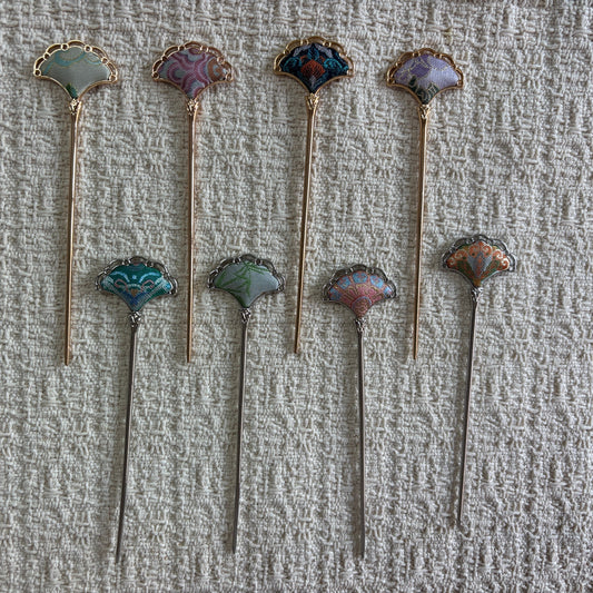 JOFAE Kyoto handmade mini fan hair pin with colorful floral design, perfect as a small, charming gift accessory.