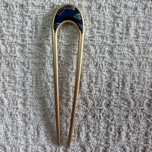 JOFAE Kyoto Midnight Crescent hair fork with minimalist brocade design inspired by moonlit skies, perfect for elegant hair styles.