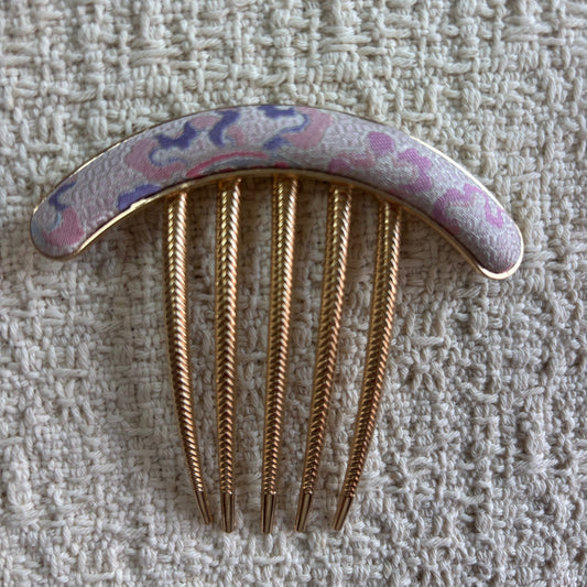 JOFAE Kyoto Brocade Hair Comb with intricate Japanese textile-inspired design, ideal for elegant French twist hairstyles