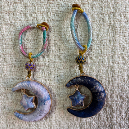JOFAE Handmade Moon & Star Charm – Kyoto Dream Protection Talisman | Celestial Japanese Bag Charm