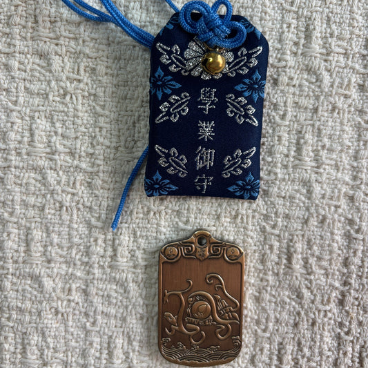 JOFAE Black Tortoise Guardian Omamori Charm – Brass Genbu Talisman, Water Element Protection Amulet, Wisdom & Longevity Charm