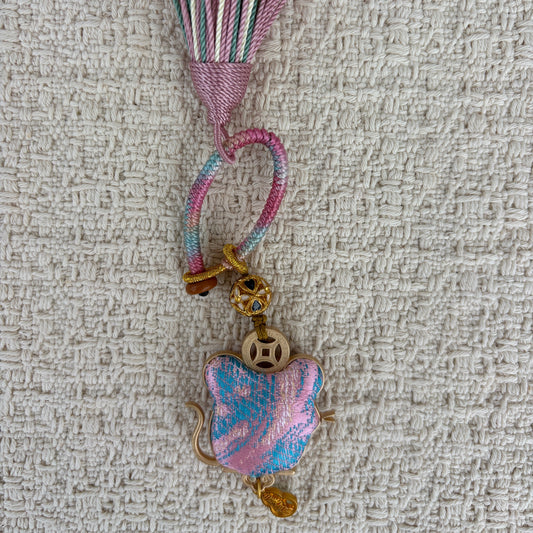 JOFAE Handmade Rat Zodiac Charm – Kyoto Fortune & Opportunity Lucky Talisman | Chinese Zodiac Brocade Bag Charm