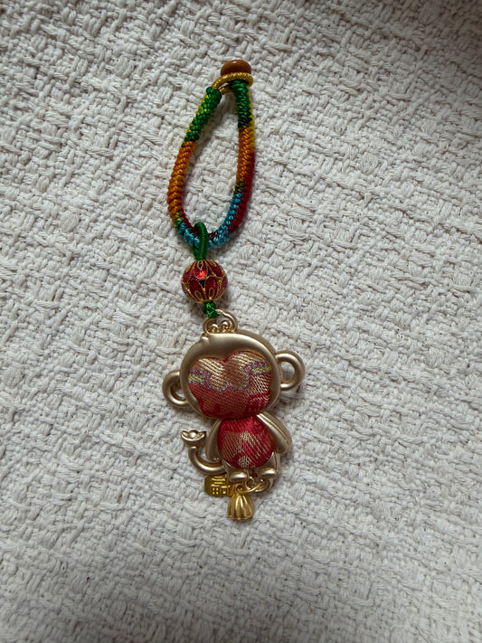 JOFAE Handmade Monkey Zodiac Keychain – Kyoto Lucky Charm for Intelligence, Joy & Creativity